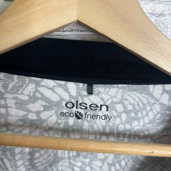 Olsen Clara relaxed fit Black and White 3/4 Sleeve top size large - Picture 6 of 9